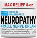 Neuropaatia Närvi Relief Cream - Premium Närvi Kreem 3X tegevus suunatud leevendust ja rahustav Närvimugavus - Maksimaalne tugevus 4% mentooliga, MSM jalgade jalgade varbad ja tagasi - Super Suur 8 Oz