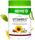 OZiva Plant Based 100% looduslik vitamiin E + Aloe Vera + Argan õli hõõguv nahk ja tugevamad juuksed, 30 Veg kapslid, Non GMO