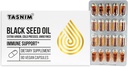 Tasnim Black Seed Oil Orgaaniline külmpressitud kapslid 100% puhas külmpressitud Black Cumin Seed Oil Nigella Sativa immuunsuse toetamiseks, ühine mugavus ja elujõud