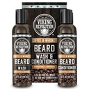 Viking Revolution Beard Wash and Beard Conditioner for Men with Argan Oil and Jojoba Oil – Beard Softener and Stronger Bear Care Beard Shampoo and Conditioner with Ginseng Root (5oz,Coffee Whiskey)