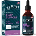 E2H Natural Sleep Support - Vedel melatoniin koos kummeliga, Theanine - maga parem, sügavam, pikem - vegan, GMO-vaba - annab stressi leevendamise - 2 Fl Oz