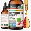 BIO KRAUTER Hawthorn Berry Extract Tinktuur - Natural Hawthorne Berry Supplement - 100% puhas valem - Vegan Sugar & Alcohol Free - 4 Fl. Oz. - 56 tarnepäev