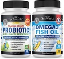 Kolmekordne tugevus Omega 3 kalaõli softgels (1 kuu pakkumine) pluss 40 miljardit CFU päevas probiootiline täiendus (1 kuu pakkumine)