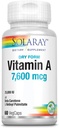 Solaray, kuiv vorm A-vitamiin, 7500 mcg, 60 VegCaps