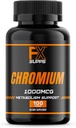 FX SUPPS Chromium Polynicotinate 1000 mcg (100 kapslit) Kaalujuhtimise täiendused meestele ja naistele | parandab energia tootmist ja südame tervist