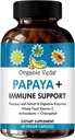Orgaaniline Veda Papaya Leaf Plus täiendus - Vere trombotsüütide superekstrakti immuunkapslid Papaya seedeensüümidega, klorofüll, viinamarjaseemne ekstrakt, C-vitamiin - luuüdi ja soolestiku tervis - 60 ct