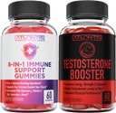 Atlantis Nutrition 8-in-1 Immune Support 60 Gummies + Testosterooni Booster 2-Pack (120 Gummies)