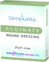 Kaltsium Alginaat Haava riietumine 2" x 2" -Simpurity - Individuaalne paks padjad Antimikroobne Alginaat Riietus Fiber Padding Meditsiiniline haavahooldustooted voodihaigestu-rõhuvalu Haavandi-Leg Ulcer-Diabetic Foot