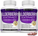 Orgaaniline Elderberry kapslid Sambucus ekstrakti - puhas Elderberry Fruit immuunsuse toetamiseks, naha tervise ja võimas antioksüdant, suurendada immuunsust meestele ja naistele, 60 Veggie kapslid, Non-GMO & No Sugar