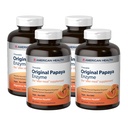 American Health Original Papaya Enzyme - 600 närimistablett, 4-pakend - pärast sööki toidulisand - GMO-vaba, vegan - 800 kokku