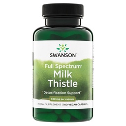 Swansoni täisspektriga piimaohakas Maksa tervise täiendus täiskasvanutele, kes otsivad looduslikku detoksifitseerimist ja antioksüdandit - 500 mg (100 vegankapslit)