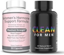 Re+Gen Nutrition Clean meestele Fiber Supplement & Women's Hormone Balance Support, Vitamiin E, Dong Quai, Natural Supplements Bloating, kõhukinnisus ja soolestiku tervis, Stool Softeners, Aitab Puhastada B