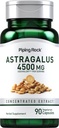 Piping Rock Astragalus Root Extract kapslid | 4500mg | 90 Count | Taimetoitlane, mitte-GMO, Gluteenivaba täiendus