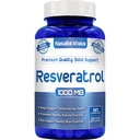 Resveratrol 1000mg kapslid | Vegan Sõbralik Resveratrooli lisand kergest imendumisest Antioksüdant Jaapani Knotweed naha südame ja aju toetamiseks | Valmistatud USA cGMP rajatistes (90 päeva pakkumine)