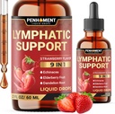 9in1 Lymphatic Drainage Drops Supplement - Echinacea | Elderberry | Dandelion | Rosehip | Cleavers | Calendula | Burdock - Lümfisüsteemi vedelik ekstrakt - Immuun, puhastamine - 2 Fl Oz - 60 päeva