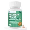 WELMATE - Allergia leevendus - Fexofenadiin HCl 60 mg - 12 tundi Mitte-uimastav antihistamiin - aevastamine - Runny Nina - Sügelevad silmad, nina ja kurk - sise- ja välisallergia tabletid - 100 loend