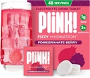 Plink! Fizzy Electrolyte tabletid täiskasvanutele ja lastele - granaatõunamarja, 48ct - peresõbralik igapäevane hüdratsioon - madal suhkur, vegan, Keto sõbralik, mitte-GMO