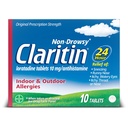 Claritin 24 HR Mitteuimastav allergia Ravim , Loratadiini antihistamiinikumid , 10 Ct