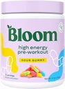 Bloom Nutrition High Energy Pre Workout Pulber, Amino Energy beeta-alaniin, ženšenn & L-türosiin, looduslik kofeiinipulber rohelisest teeekstraktist, suhkruvaba ja Keto joogisegu (hapukummi)