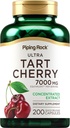 Piping Rock Tart Cherry Extract kapslid | 7000 mg | 200 pillid | naistele ja meestele | Ultra tugevus Kontsentreeritud ekstrakt | Mitte-GMO, Gluteenivaba täiendus