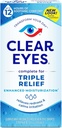 Clear Eyes kolmekordne tegevus Relief Eye langeb 0,50 korda