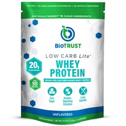 BioTrust Low Carb Lite, Low Calorie Protein Pulber – Low Carb, Sugar Free, Low Naatrium, Keto Protein Pulber – 20g Rohusööda vadakuvalgu isolaat koos seedetrakti ensüümidega – Maitsestamata, 14 Servingut