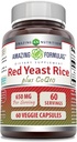 Amazing Formulas Red Yeast Rice 600 Mg Plus Coq10 50 Mg | Veggie kapslid Supplement | Non-GMO | Gluteenivaba | Valmistatud USAs (60 Count)