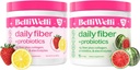 Belli Welli Daily Fiber Supplement Bundle - Maasikas Lemonaad ja arbuus - kollageen, probiootikumid ja elektrolüüdid tasakaalustatud heaolu - värskendavad maitsed, 32 Servings Kokku