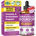 Graviola Soursop Leaf Extract Vedelik - Soursop Bitters Vedelik, Tugi Immuunsus, Lõdvestu, Maks ja uni, suhkur ja alkoholivaba, Väga imenduv valem, Passion Fruit Flavor, 2 Fl Oz