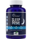 Sleep Prime Vegan Natural Sleep Aid for Adult Extra Strength - Deep Sleep Supplement - Taimne Sleeping Pill - Stress Relief - Melatoniin, GABA - 60 Veggie mütsid