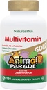 NaturesPlus Animal Parade Gold Laste näritav multivitamiin - looduslik kirsi maitse - 120 Animal Shaped-Tablets, pakend 2 - D3-vitamiiniga, K2-ga ja probiootikumidega - 120 kokku