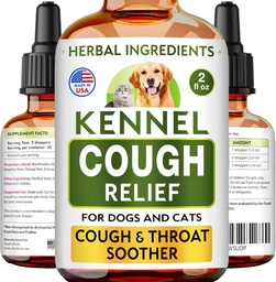 Kennel Cough Treatment Vedelik - Köha supressant koertele ja kassidele - Kurgusoog - Kuiv, Märg ja Barky Lemmiklooma köha reljeef kõigile tõugudele - Collapse Trachea & Cat Astma Support - Made in USA - 2 Fl Oz