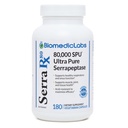 Serra-RX 80 000 SU Serrapeptaas - happeresistentne proteolüütiline süsteemne ensüüm, mitte-GMO, gluteenivaba, vegan, toetab sinus & kopsude tervist, 180 Veg kapslit