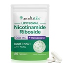 NAD nikotiinamiid Ribosiid Resveratrool 900mg, NAD täiendus rakutervise, vananemisvastase võitluse, energia, fookus - 80 kapslit