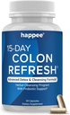 Happee Colon Cleanser & Detox kaalulangus toetust - 15 päeva Colon Cleanse pillid ja soolestiku tugi Probiootikumid Mehed Naised - Kiire looduslik lahtistid Kõhukinnisus Relief