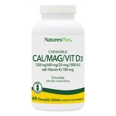 NaturesPlus Cal / Mag / VIT D3 vitamiiniga K2-60 närimistabletid - šokolaadi maitse - kaltsium, magneesium, vitamiin D3 ja K2 luu tervisetoetus - 30 serveerimist