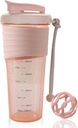 Proteiin Shaker Bottle, Sports Blender pudelid valgusegud viskipalliga, segu pudel, Portable Pre Workout Whey Protein Drink Shaker Cup, Kesköö roosa
