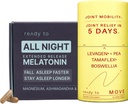 Ühine leevendus ja uni Set | Sleep & Joint Support Melatonin, Ashwagandha, Tamaflex® Turmeric ja Pea | Restful Sleep & Joint Supplements Pack