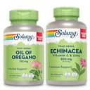 SOLARAY Oil of Oregano Softgels and Echinacea, VIT C & Tsink Immune Support Supplement - Oregano Oil and Echinacea Capsules w/Vitamiin C 500mg Plus Bioflavonoids, Vegan, 60-päevane garantii, 120ct/180ct