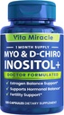 Inositool Supplement Myo- inositool & D-Chiro Inositool 120 kapslid 2000mg 40: 1 suhe kõrge potentsi Myo & D Chiro Inositool Blend - hormooni tasakaalu ja PCOS täiendused naistele täiskuu pakkumine
