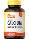 Sundance Calcium 1200 mg koos vitamiin D3 5000 RÜ | 60 imenduvad softgels | Mitte-GMO & Gluteenivaba toidulisand