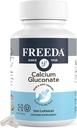 Freeda Calcium Gluconate – Kosher Vegan Calcium Supplement – Easy to Digest & Absorb – Supports Bone Strength – Pure Calcium Without Vitamin D – (100 Capsules)