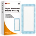 Carbou Super Absorbent Haava Kleitpadjad 4 "x 8", 10 Individuaalne Pakend, Mittekleepuv Absorbent Bandages Haavahoolduseks, Pehme Väga Absorbentne Riietus, Mittekleepuvad Gaze Padjad Haavad