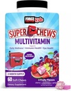 Jõufaktor Lapsed Multivitamiinid Super närimiskummid, Laste vitamiinid, et toetada heaolu, immuunsüsteemi tervist, silmade tervist ja rohkem 18 vitamiini, mineraalide ja antioksüdantidega, 2-kuuline pakkumine, mitme maitsega, 60 pehmet närimist