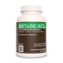 Remedy's Nutrition Betaine HCL (Hydrochloride) | 1000 mg, 60 kapslit Dietary Supplement | Kahe kuu pakkumine | Sisaldab ka kaltsiumkarbonaati, papaiini ja bromelaini
