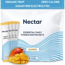Nectar Hydration Packets - Electrolytes Powder Packets - Sugar Free & 0 Calorie - Organic Fruit Vedel Daily IV Hydrate Sticks for Dehüdration Relief & Rapid Rehüdration (Mango 18 Pack)