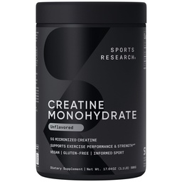 Sport Research Kreatiin Monohüdraat - Gain Lean lihas, parandada jõudlust ja tugevust ning toetada treeningu taastumist * - 5 g mikroniseeritud kreatiini - 17,64 oz