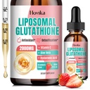 Liposomaalne glutatiooni lisa 2000mg, vedel glutatioon tilgad C-vitamiiniga, immuunsüsteemi antioksüdandid, vananemine, naha tervis, maksa detox-Superior imendumine, maasika 2 Fl Oz