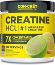 CON-CRET Creatine HCl Powder | Lihas-, Kognitiivne, Cellular Energy Support | No Bloating or Cramps | USA Made & NSF Certified | Sidrunlubja (100 Serving)
